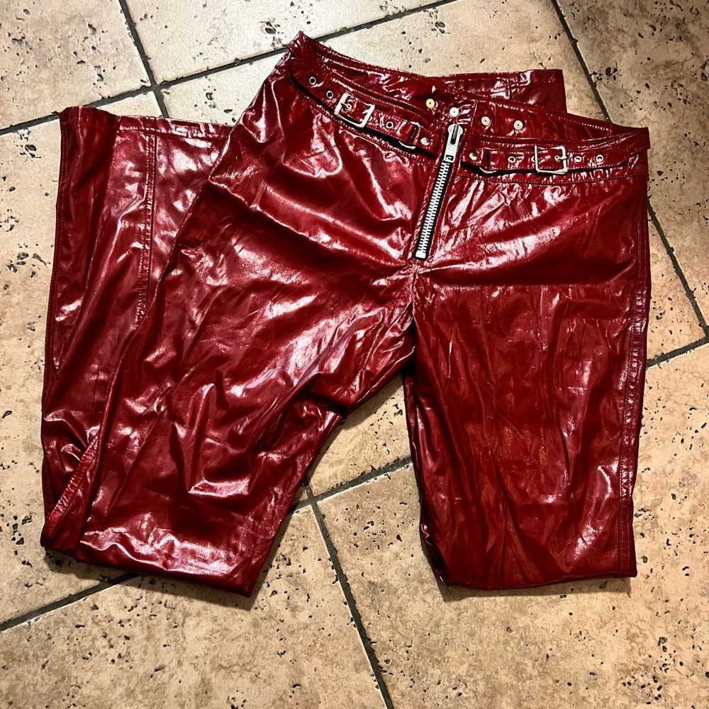 Lip Service Glossy Red Vinyl Pants